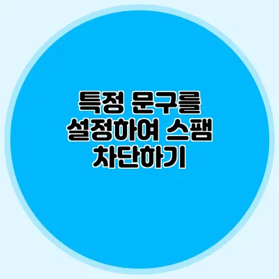특정 문구를 설정하여 스팸 차단하기