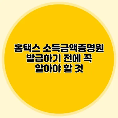 홈택스 소득금액증명원 발급하기 전에 꼭 알아야 할 것