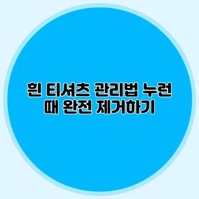 흰 티셔츠 관리법: 누런 때 완전 제거하기