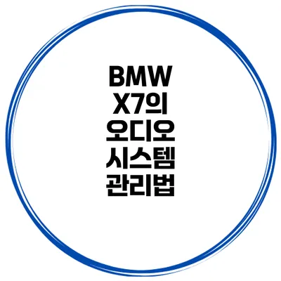BMW X7의 오디오 시스템 관리법
