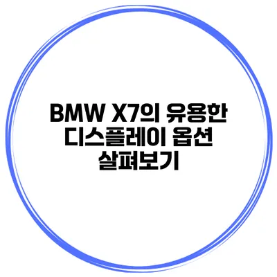 BMW X7의 유용한 디스플레이 옵션 살펴보기