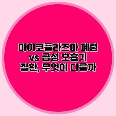 마이코플라즈마 폐렴 vs 급성 호흡기 질환, 무엇이 다를까?