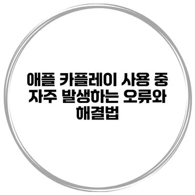 애플 카플레이 사용 중 자주 발생하는 오류와 해결법