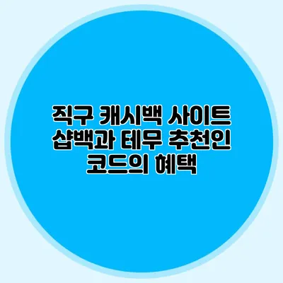 직구 캐시백 사이트 샵백과 테무 추천인 코드의 혜택