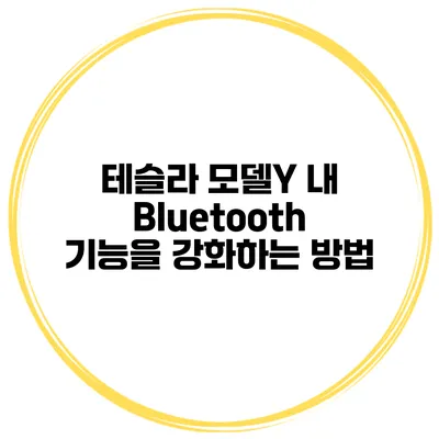 테슬라 모델Y 내 Bluetooth 기능을 강화하는 방법