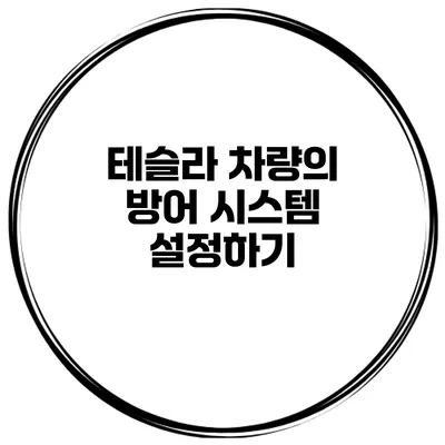 테슬라 차량의 방어 시스템 설정하기